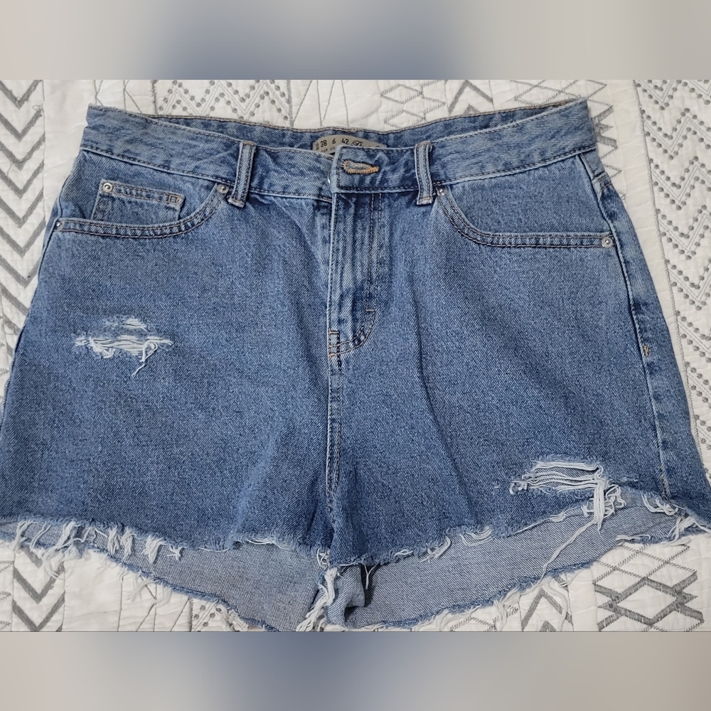 High waist cut off jean shorts